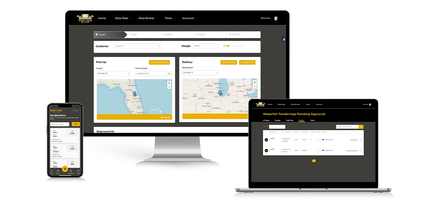 Wize Load software on laptop/desktop/phone